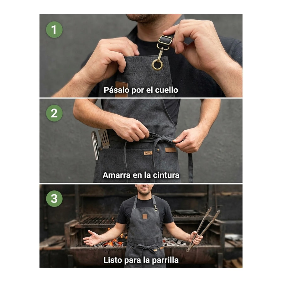 Delantal Parrillero Wayu Pechera Cocina