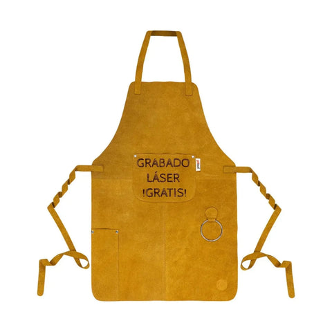 Delantal Pechera Parrillera Cuero + Grabado Gratis