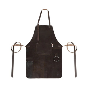 Delantal Pechera Parrillera Cuero Dark + Grabado Personalizado