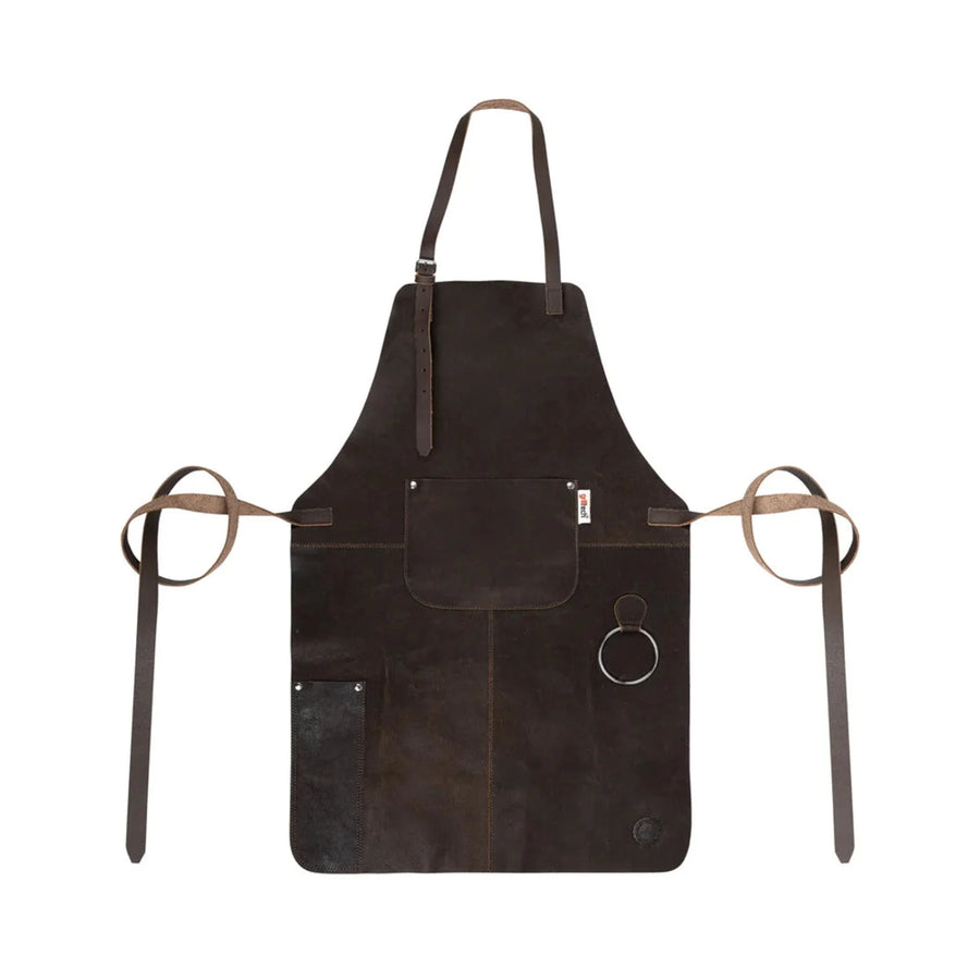 Delantal Pechera Parrillera Cuero Dark + Grabado Láser