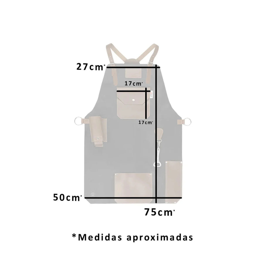Delantal Pechera Parrillera Master Black Con Accesorios + Grabado Láser