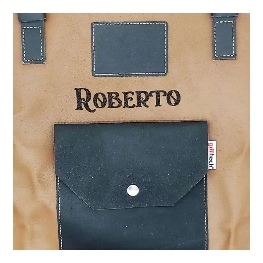 Delantal Pechera Parrillera Master Brown + Grabado Láser