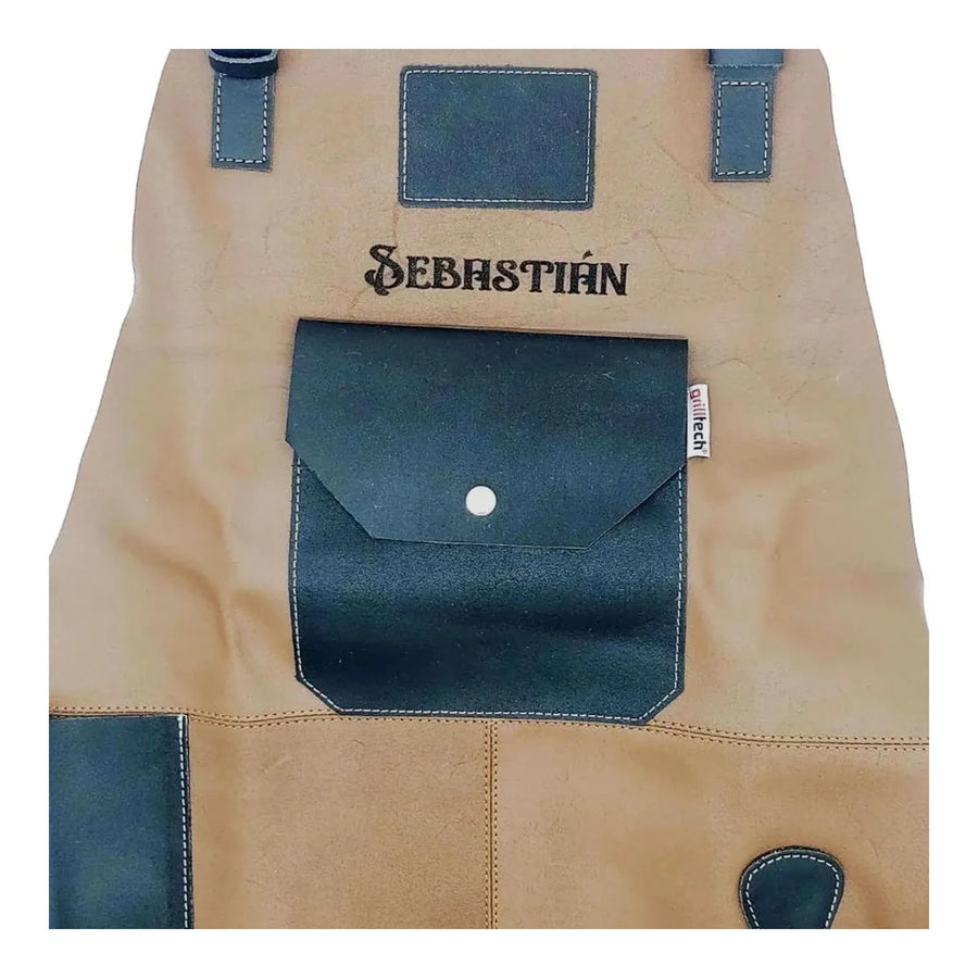 Delantal Pechera Parrillera Master Brown + Grabado Láser