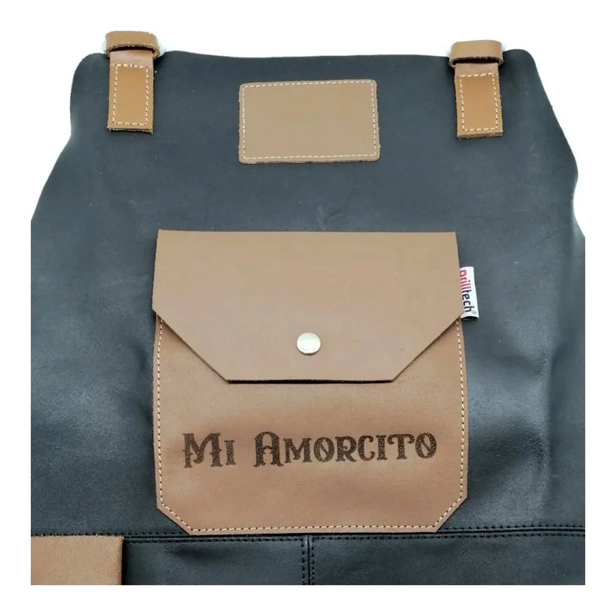 Delantal Pechera Parrillera Master Black Con Accesorios + Grabado Láser