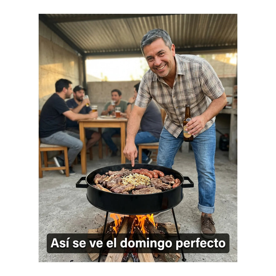 Disco de Asado Profesional con Tapa - 47.5 cm (Espesor 3mm)