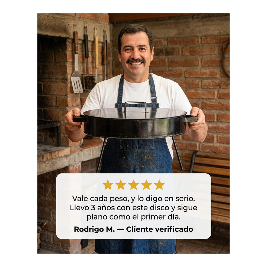 Disco de Asado Profesional con Tapa - 47.5 cm (Espesor 3mm)