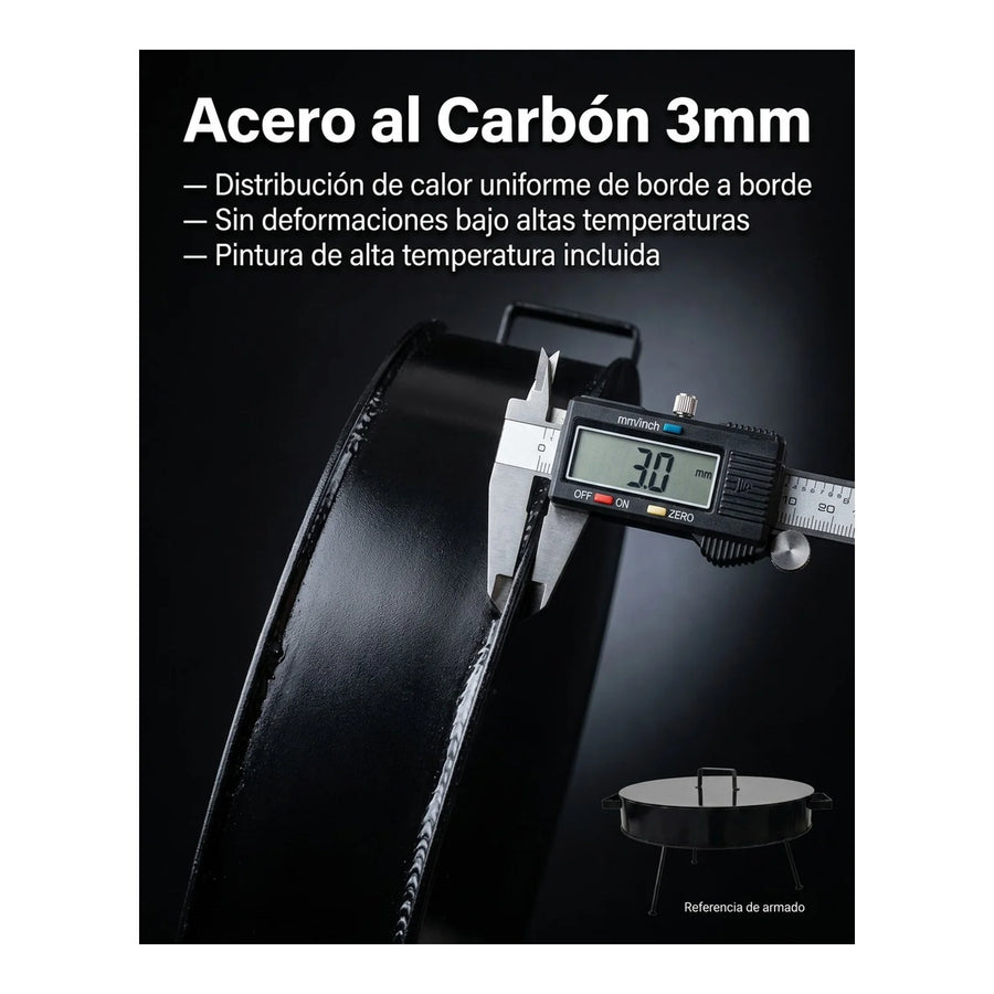Disco de Asado Profesional con Tapa - 47.5 cm (Espesor 3mm)