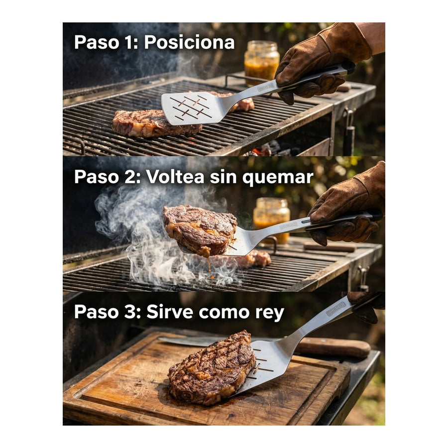 Espátula Acero Inoxidable Quincho BBQ