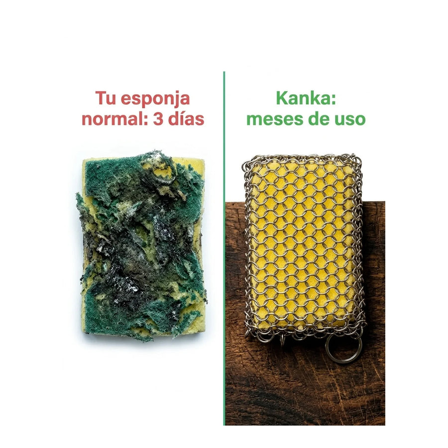 Esponja Con Malla De Acero Inoxidable Kanka Limpieza