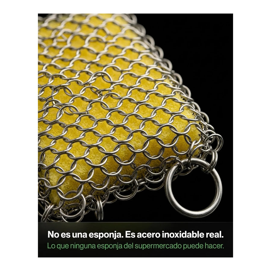 Esponja Con Malla De Acero Inoxidable Kanka Limpieza