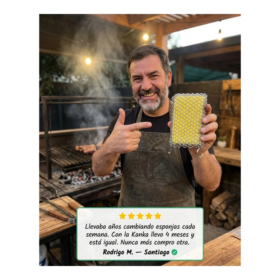 Esponja Con Malla De Acero Inoxidable Kanka Limpieza