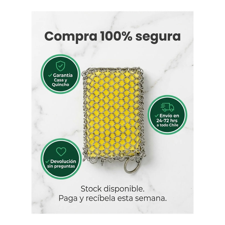 Esponja Con Malla De Acero Inoxidable Kanka Limpieza