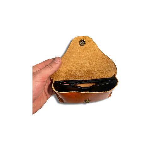 Estuche De Lentes De Cuero Artesanal + Grabado Laser Gratis Café