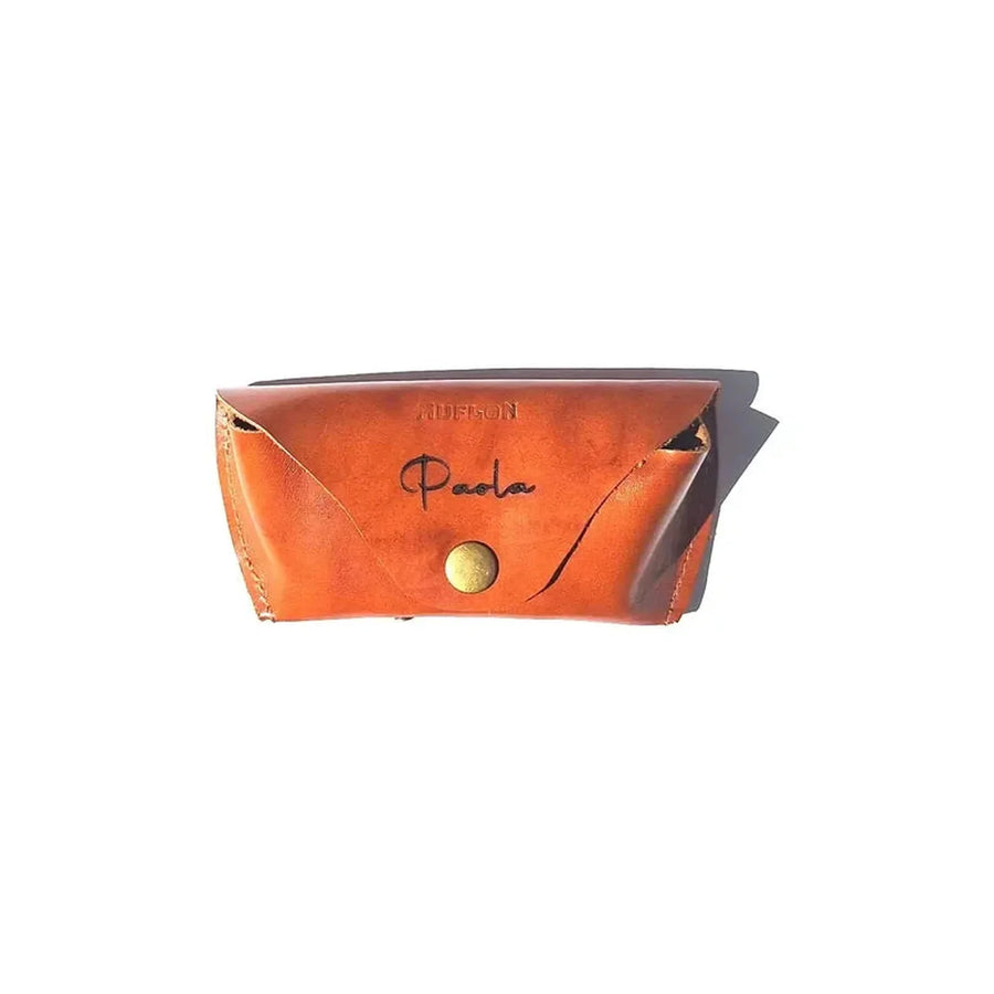 Estuche De Lentes De Cuero Artesanal + Grabado Laser Gratis Café