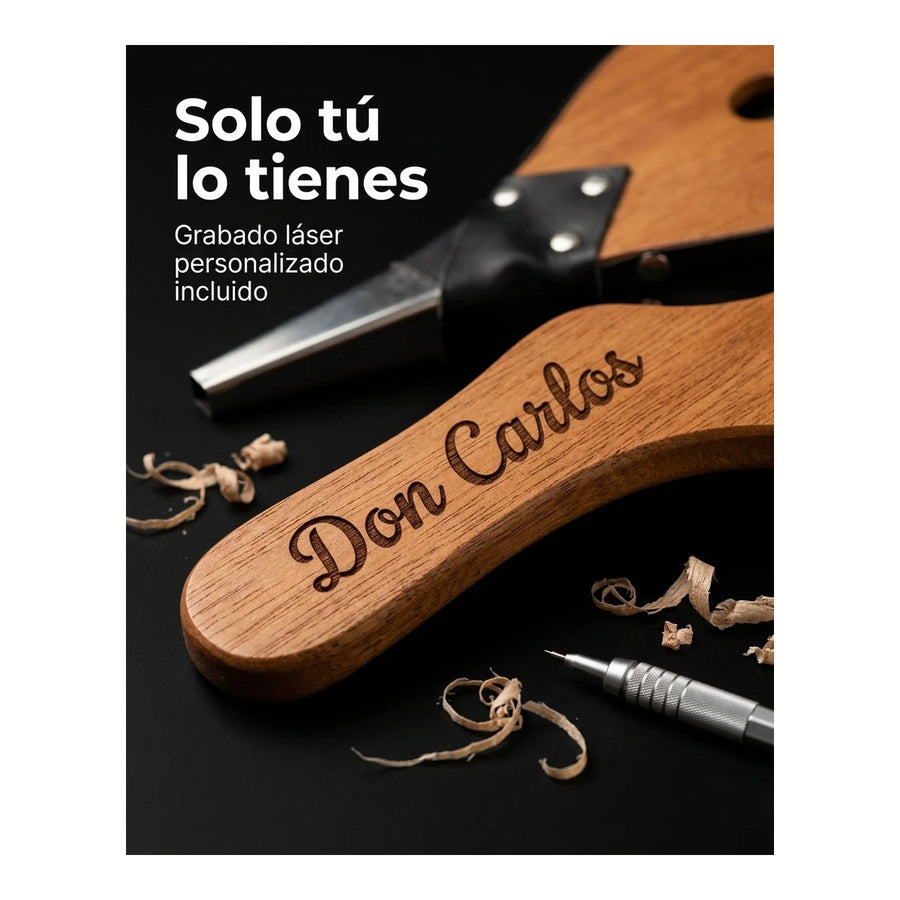 Fuelle Para Parrilla Iniciador De Carbón + Grabado Láser