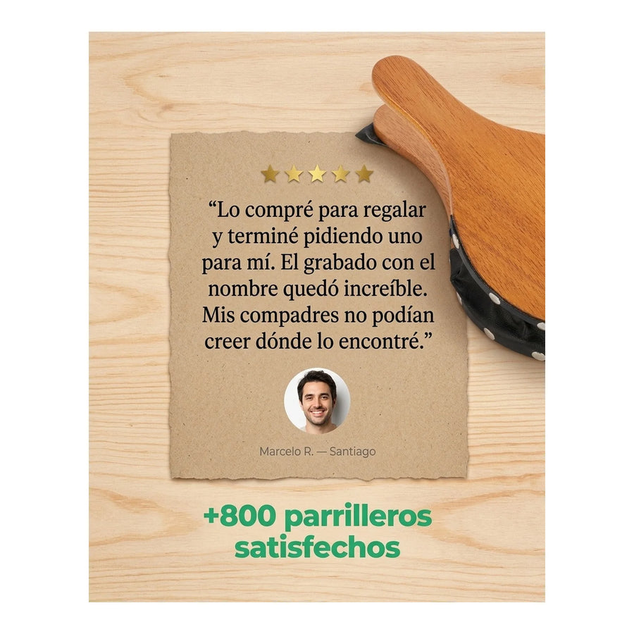 Fuelle Para Parrilla Iniciador De Carbón + Grabado Láser