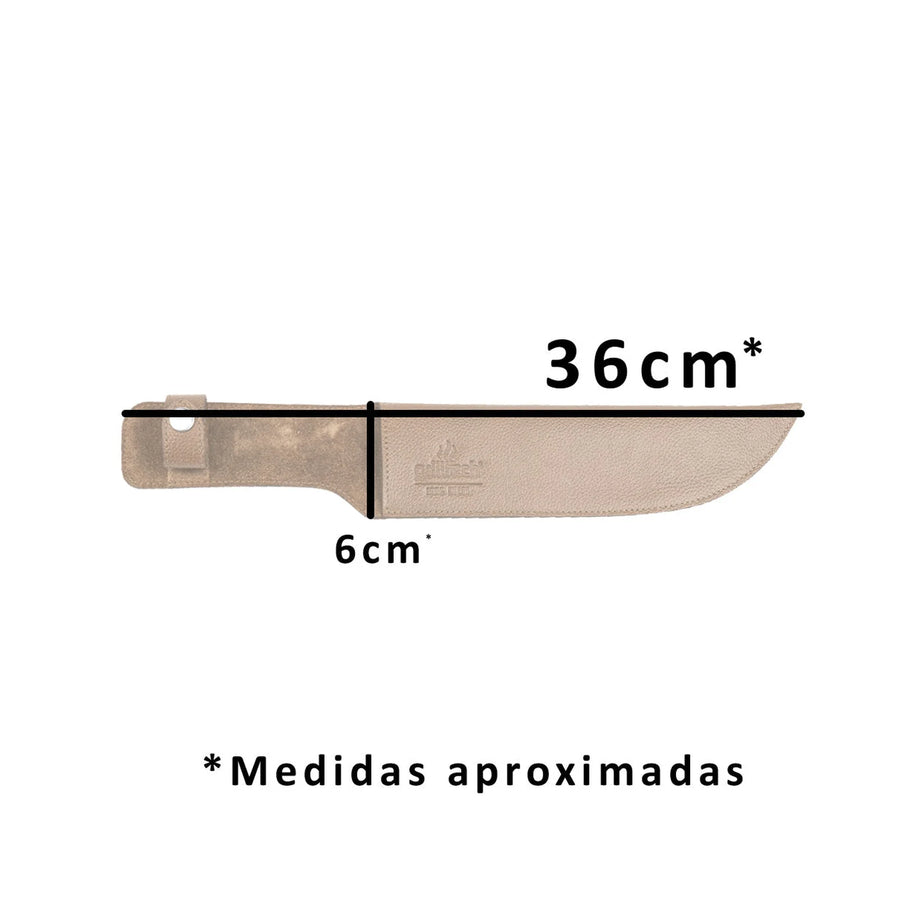 Funda De Cuero Cuchillo Medio Golpe + Grabado Personalizado