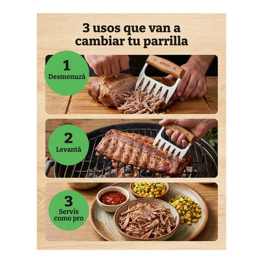 Garra De Oso Grilltech Asado Cocina Parrilla Bbq Gourmet