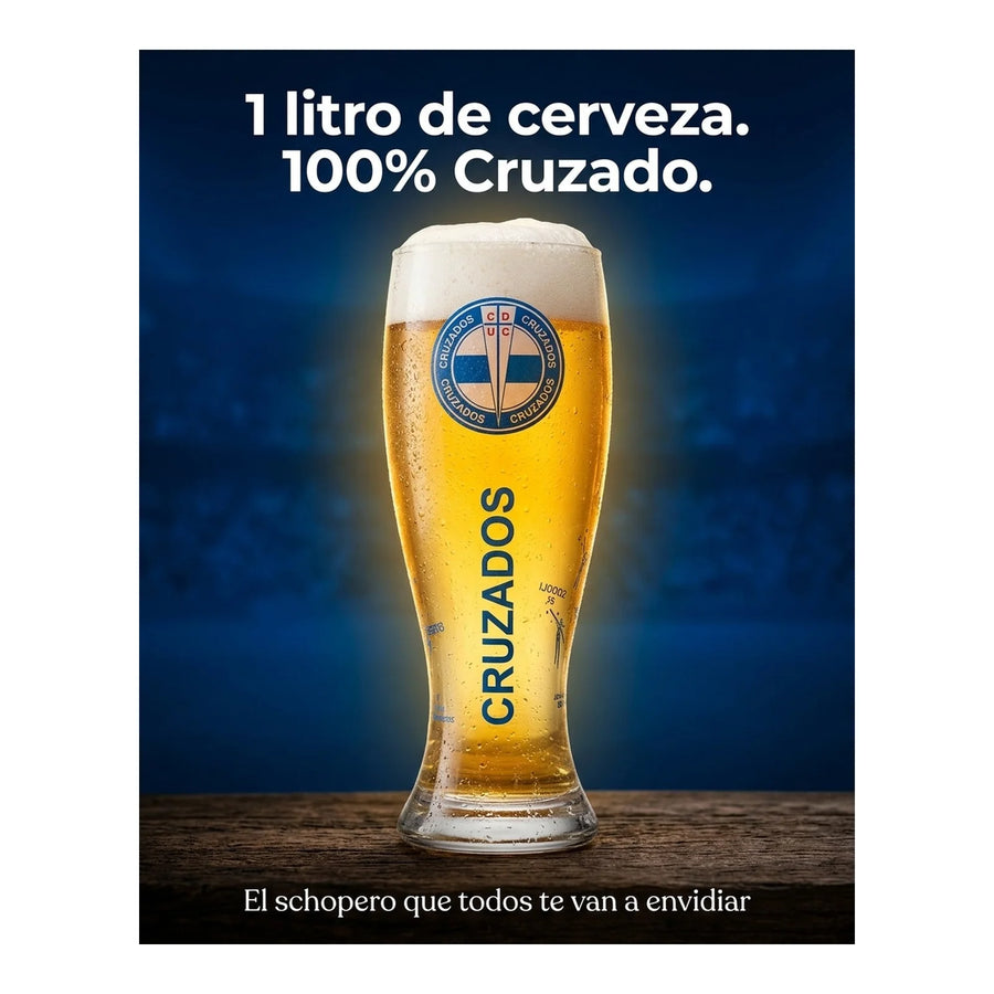 Garza Gigante U Católica Shopero 1 Litro Cerveza Shop Fútbol