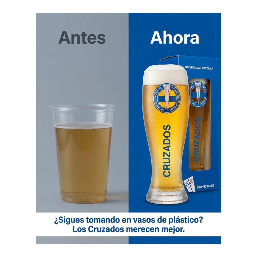 Garza Gigante U Católica Shopero 1 Litro Cerveza Shop Fútbol
