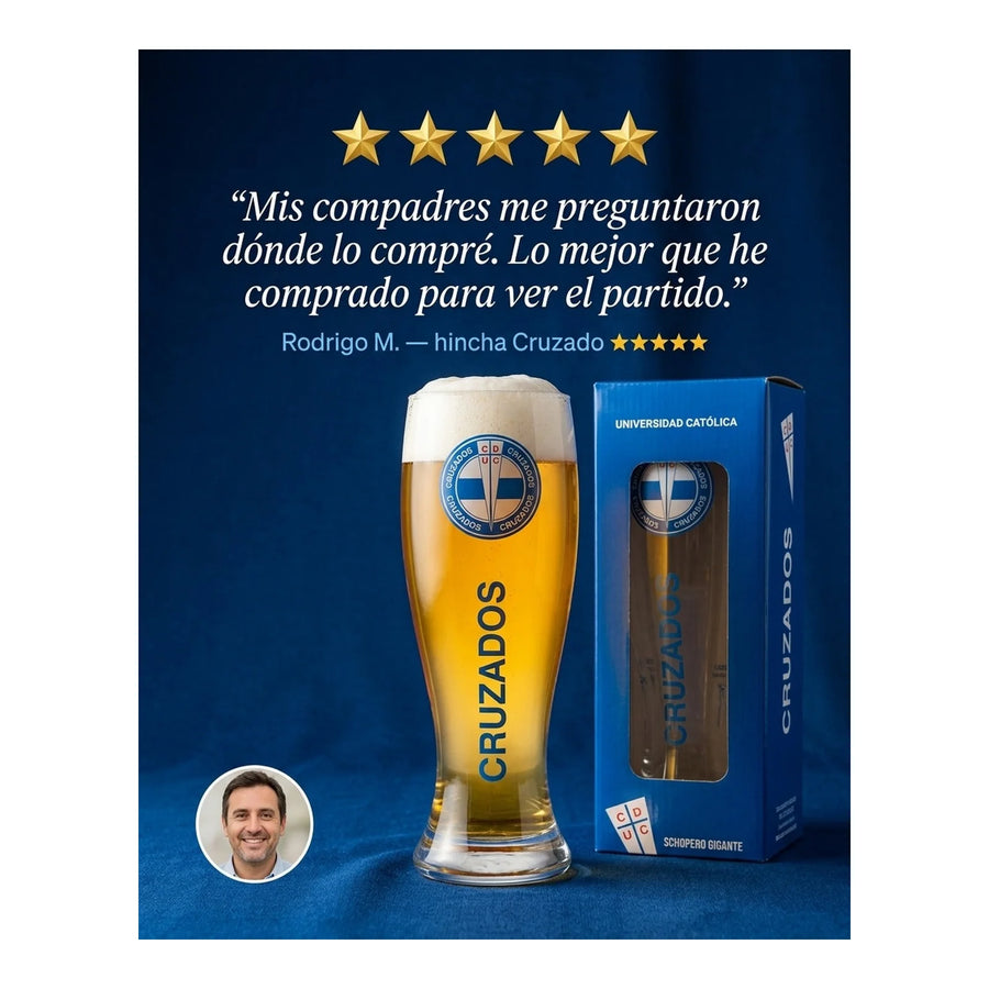 Garza Gigante U Católica Shopero 1 Litro Cerveza Shop Fútbol