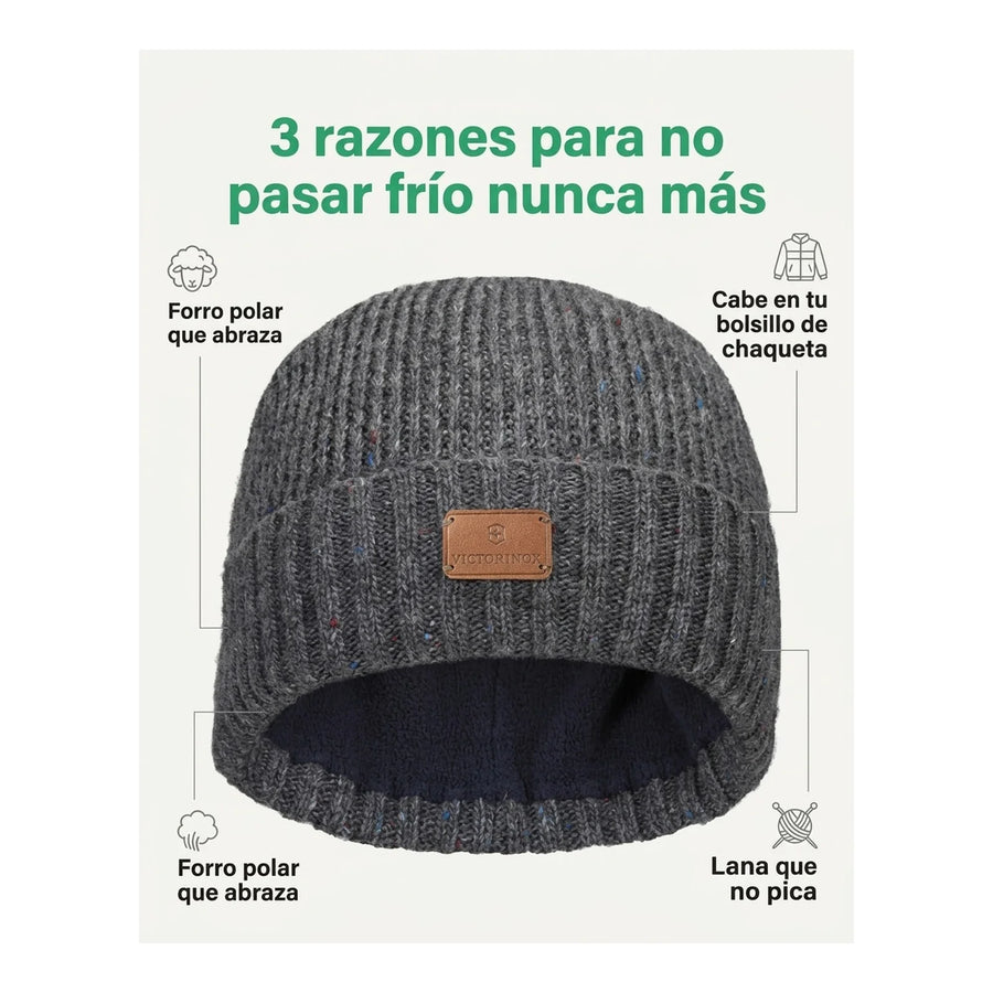 Gorro De Lana  Deluxe Victorinox Color Gris 611134