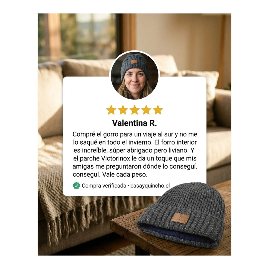 Gorro De Lana  Deluxe Victorinox Color Gris 611134