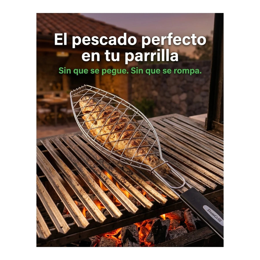 Grill De Pescado Parrilla Pescado 62x12cm Asado Parrilla