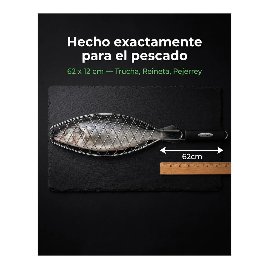 Grill De Pescado Parrilla Pescado 62x12cm Asado Parrilla