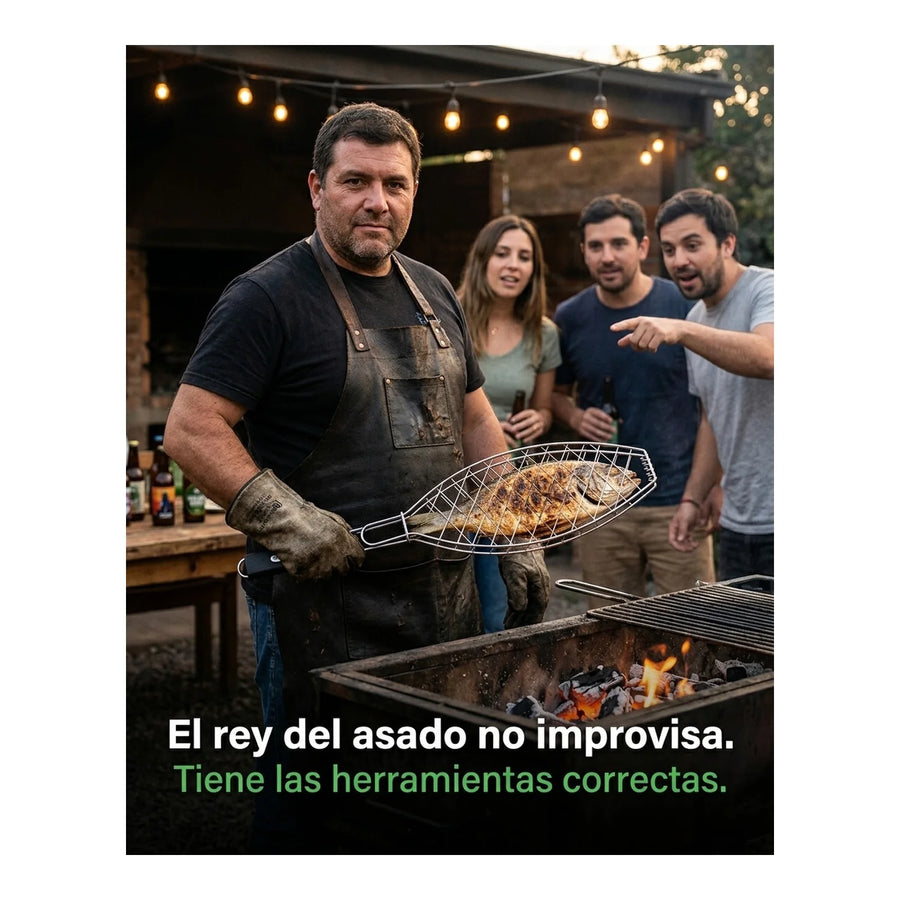 Grill De Pescado Parrilla Pescado 62x12cm Asado Parrilla
