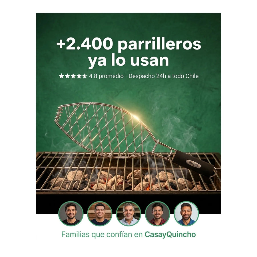 Grill De Pescado Parrilla Pescado 62x12cm Asado Parrilla