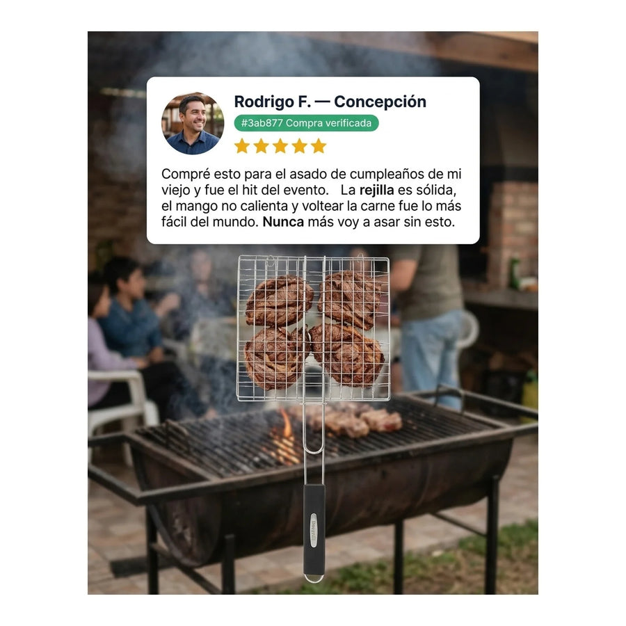 Grill Pasa Asar Barbecue Net Premium Asado Parrilla 28x62x3