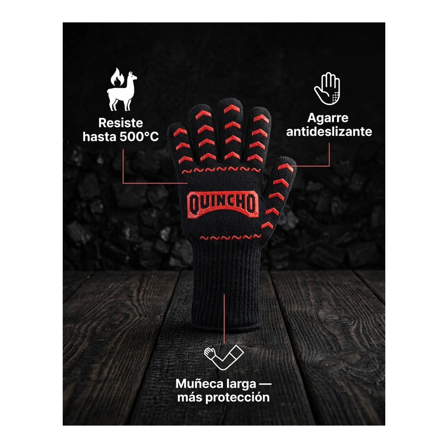 Guante Parrillero Alta Temperatura Quincho BBQ Muñeca Larga
