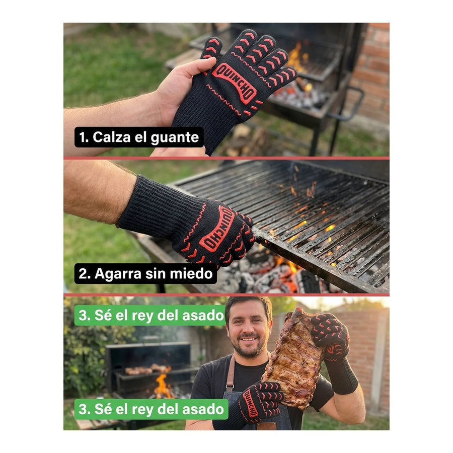 Guante Parrillero Alta Temperatura Quincho BBQ Muñeca Larga