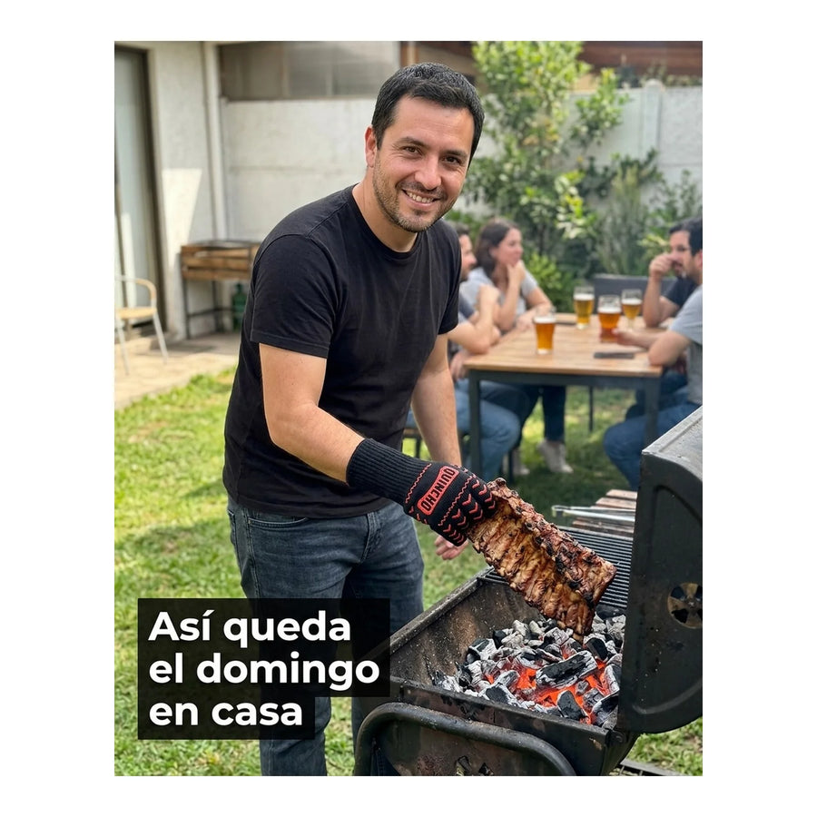 Guante Parrillero Alta Temperatura Quincho BBQ Muñeca Larga