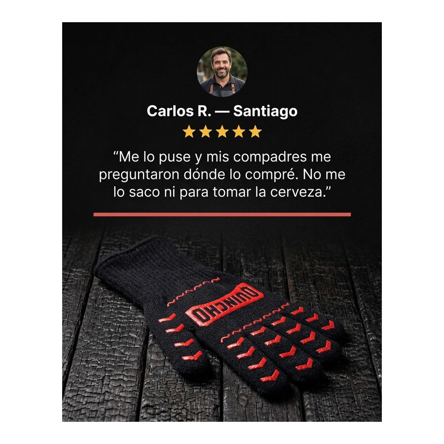 Guante Parrillero Alta Temperatura Quincho BBQ Muñeca Larga