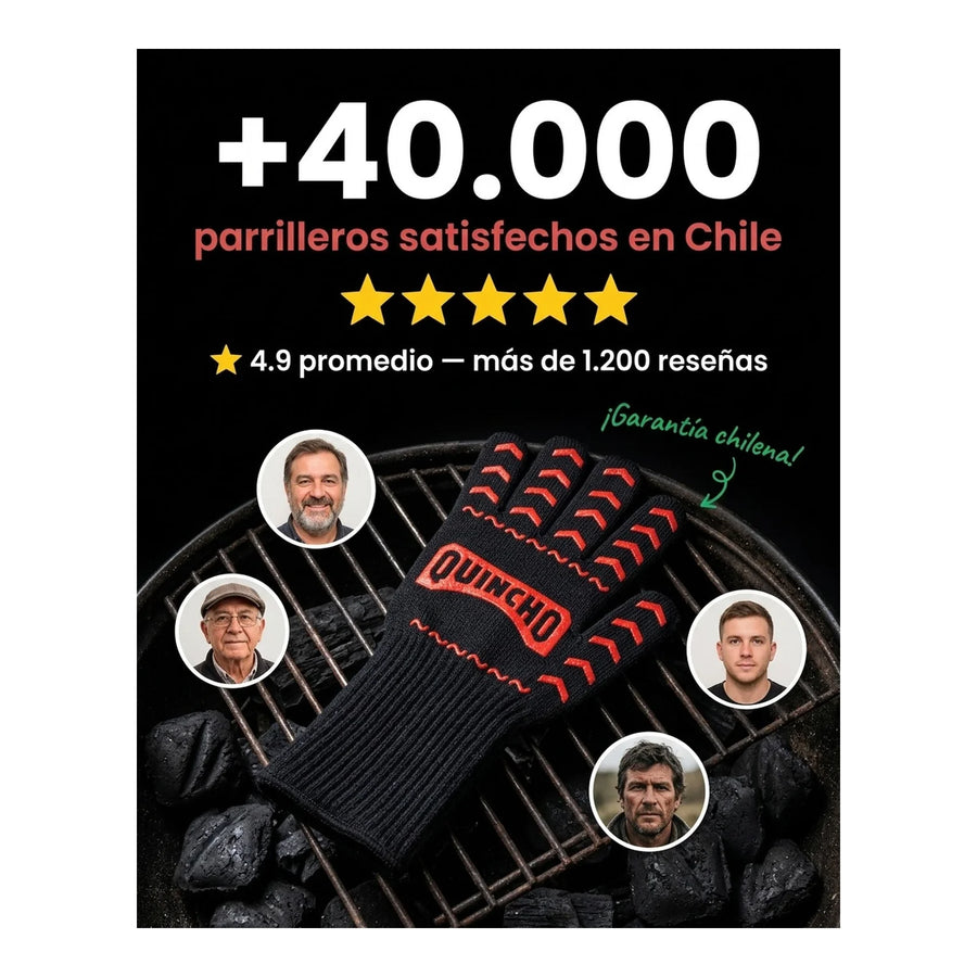 Guante Parrillero Alta Temperatura Quincho BBQ Muñeca Larga