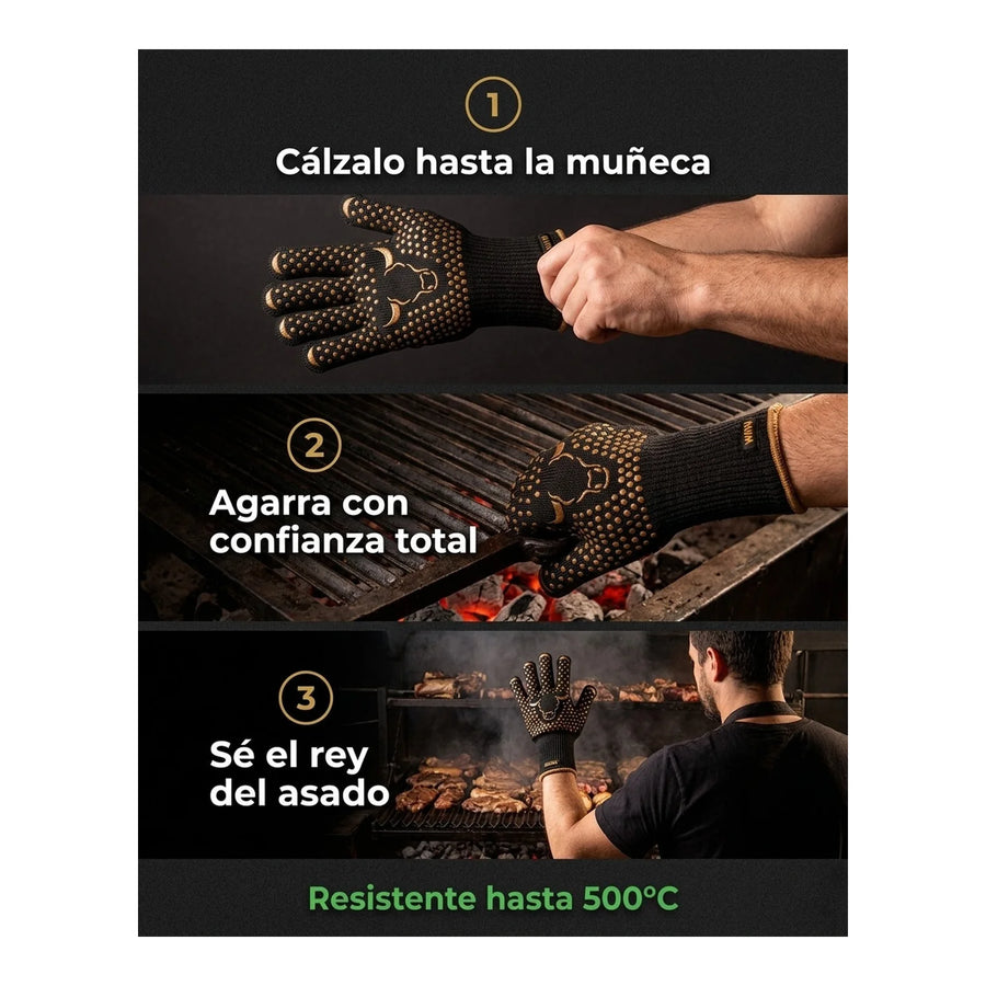 Guante Parrillero Wayu Alta Temperatura 500°C - Aramida y Silicona Chile