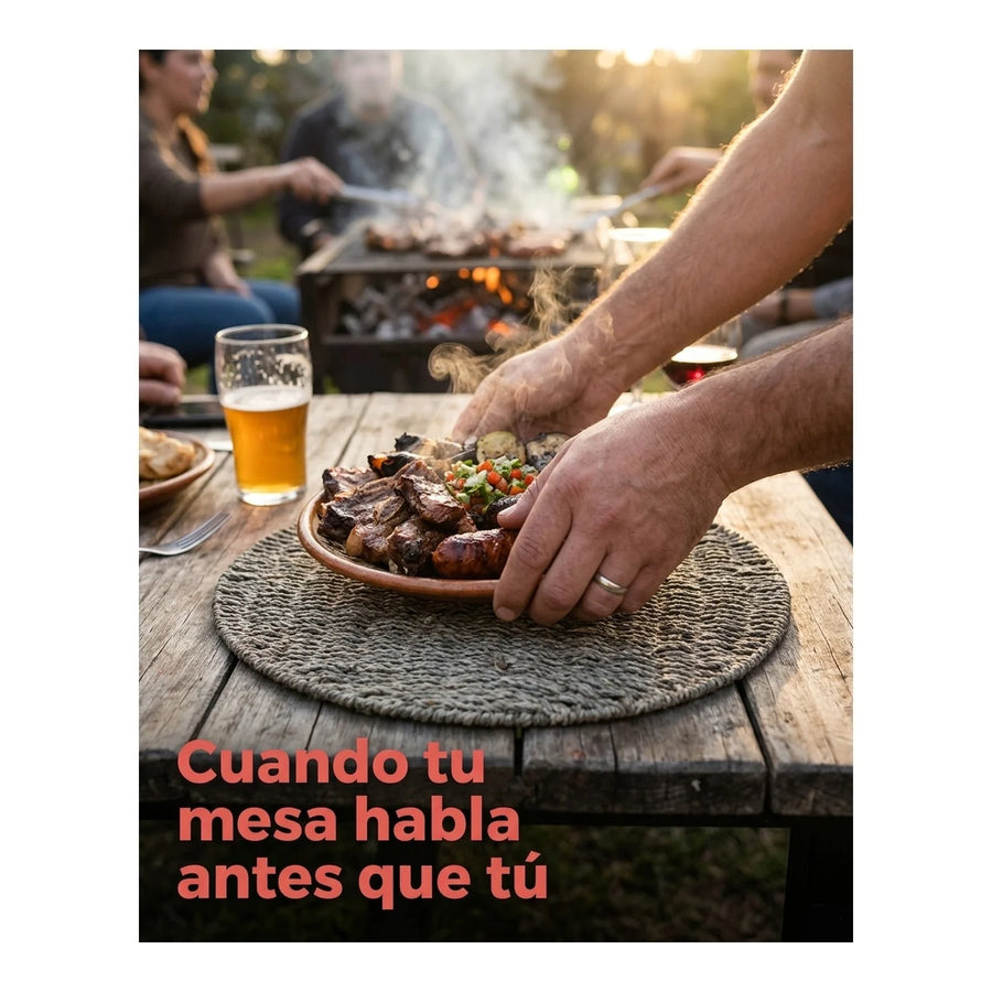 Individual Redondo Wayu 38cm Yute Cocina Bbq Asado Parrilla
