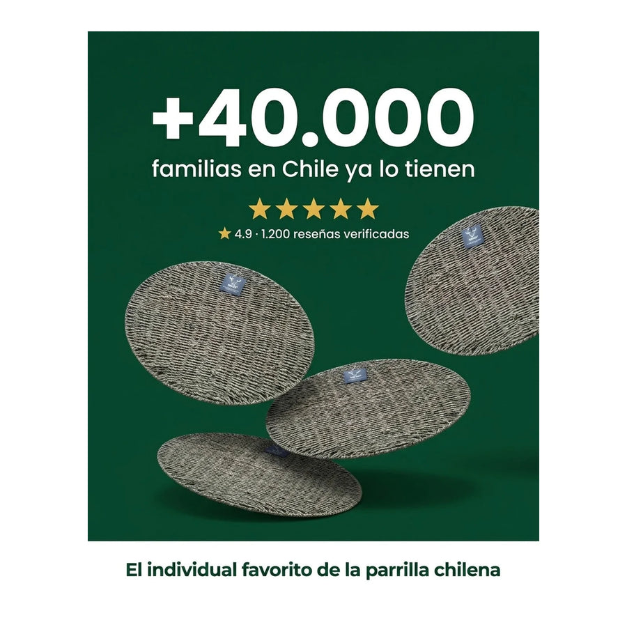 Individual Redondo Wayu 38cm Yute Cocina Bbq Asado Parrilla