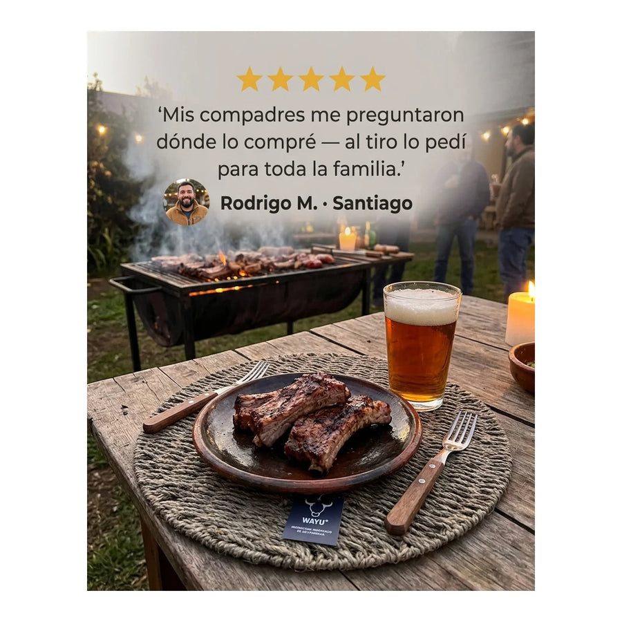 Individual Redondo Wayu 38cm Yute Cocina Bbq Asado Parrilla