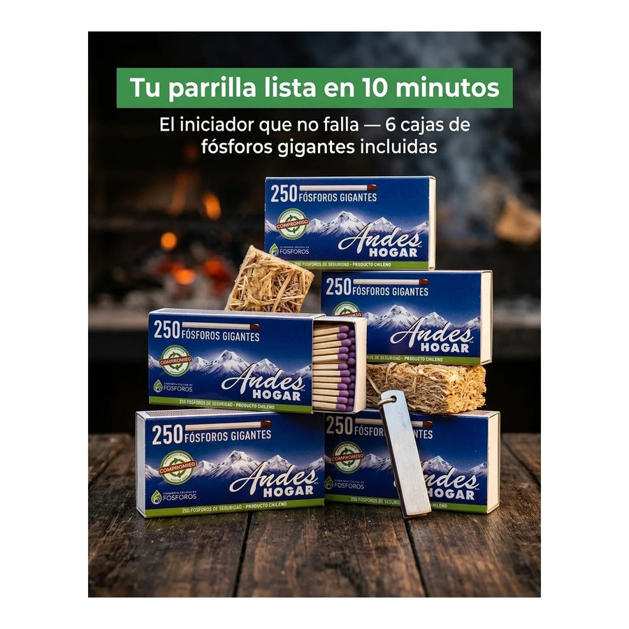 Iniciador De Fuego Fosforos X L Parrilla Carbon Leña Estufa