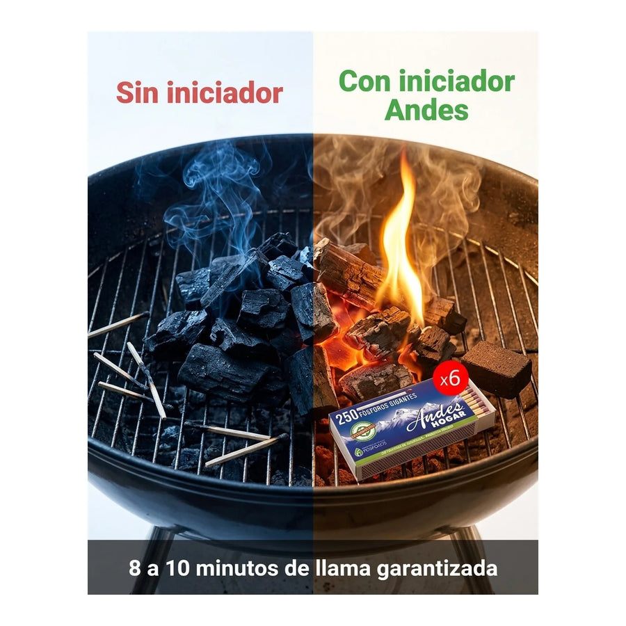 Iniciador De Fuego Fosforos X L Parrilla Carbon Leña Estufa