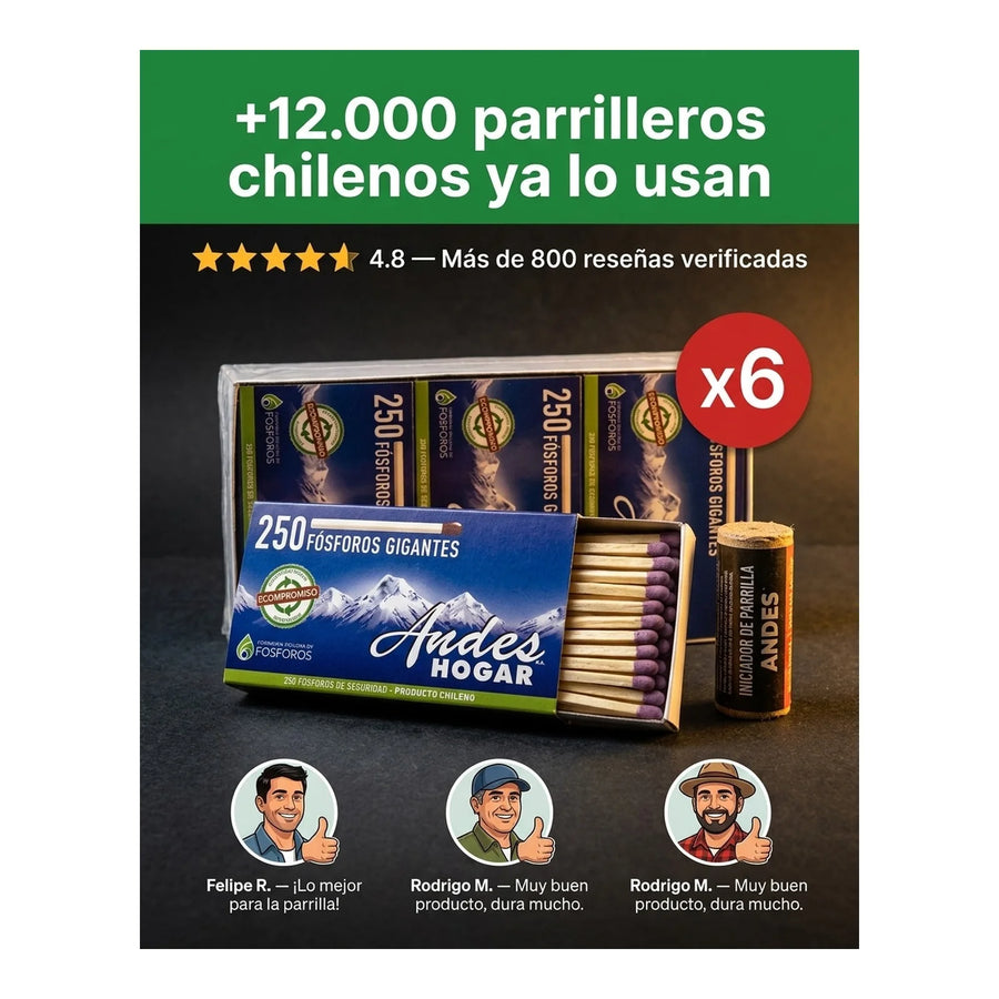 Iniciador De Fuego Fosforos X L Parrilla Carbon Leña Estufa