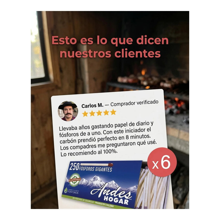 Iniciador De Fuego Fosforos X L Parrilla Carbon Leña Estufa