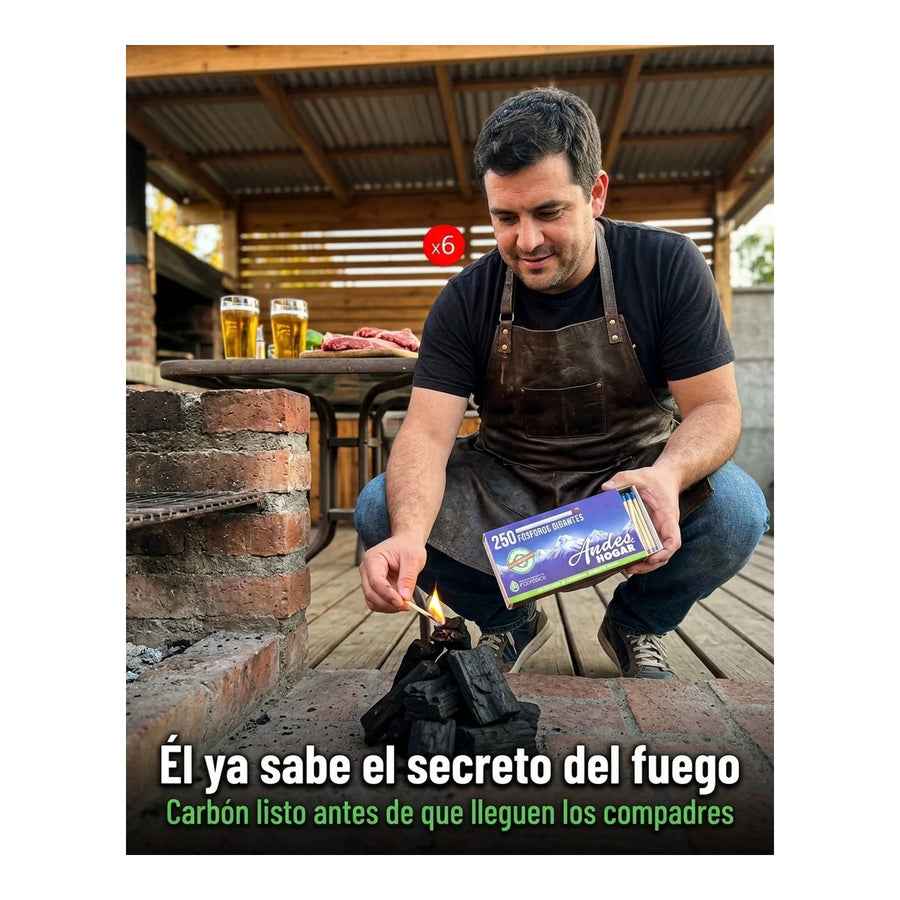 Iniciador De Fuego Fosforos X L Parrilla Carbon Leña Estufa