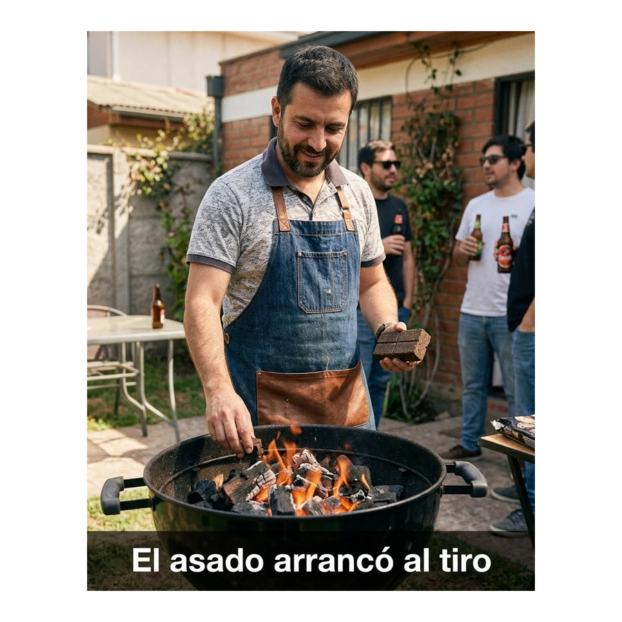 Iniciador De Fuego Quincho Humo Blanco Para Parrilla Carbón Leña Bbq 32 Unidades