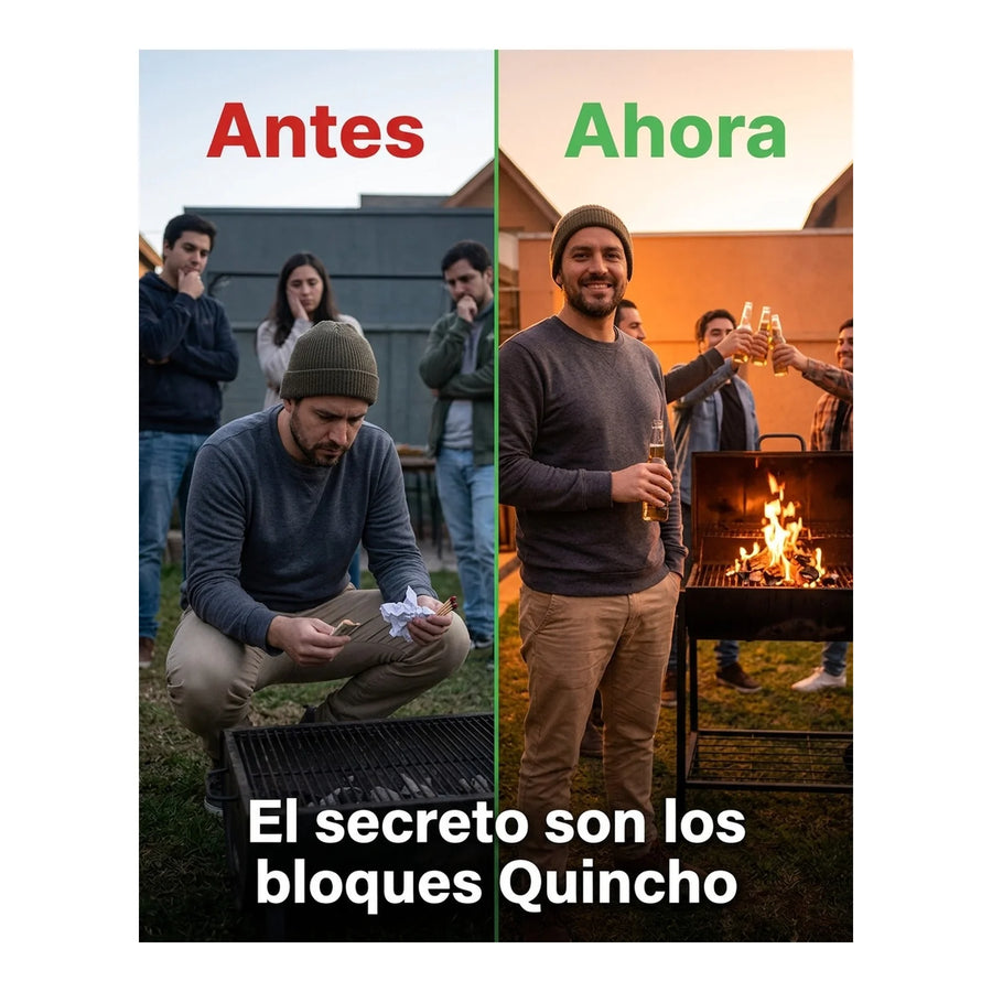 Iniciador De Fuego Quincho Humo Blanco Para Parrilla Carbón Leña Bbq 32 Unidades