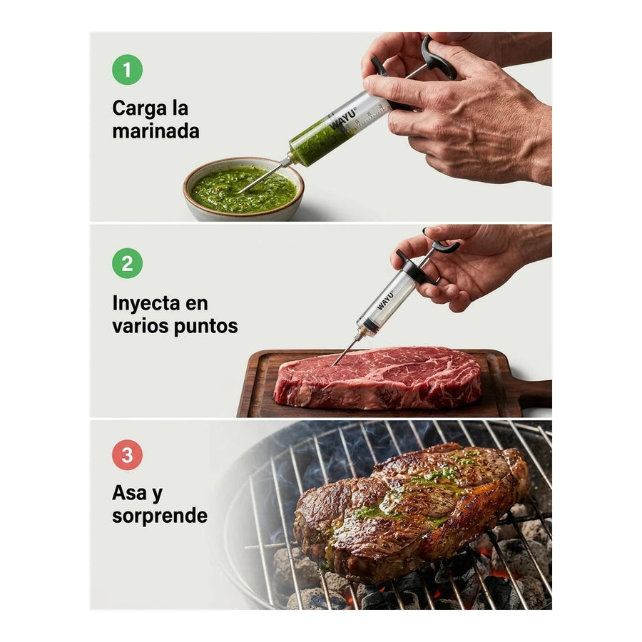 Jeringa Wayu Inyector Marinador Carne Asado Cocina Parrilla