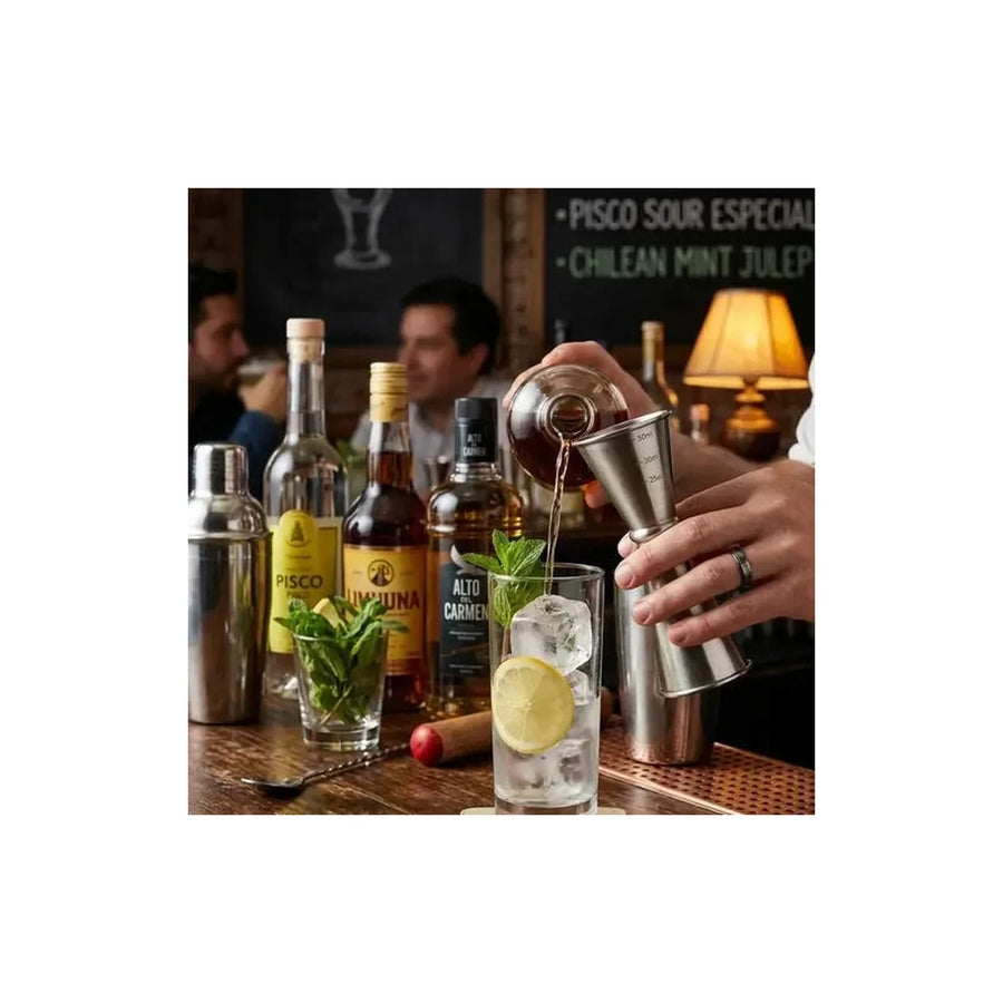 Jigger Medidor Licor Acero 25 - 50ml Coctail Trago Bar Gris